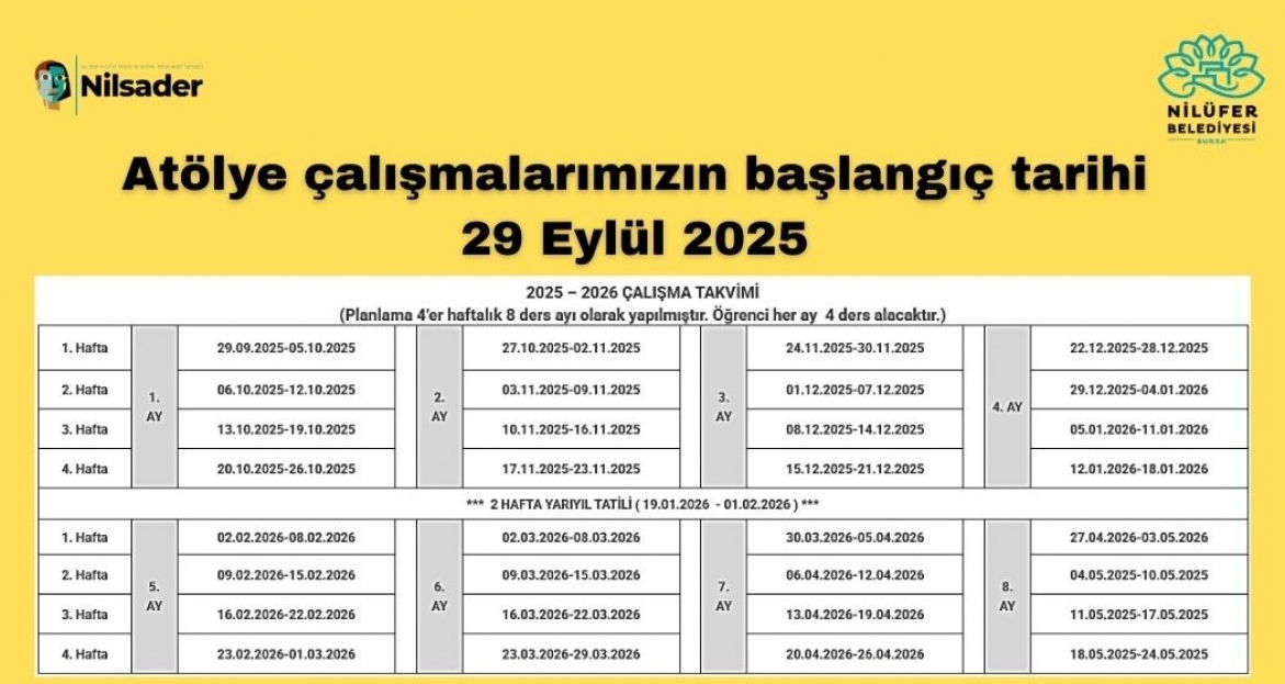 Çalışma Takvimi